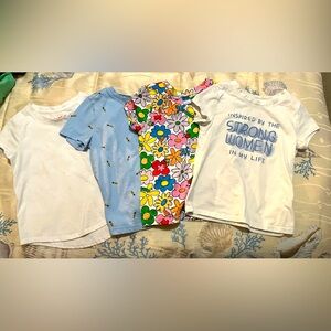 Bundle of Four Little Girls Size 4T Short Sleeve Graphic Tees
